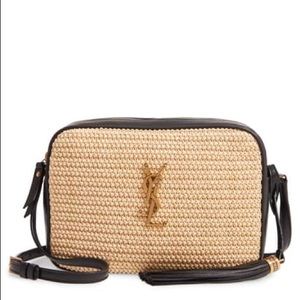 Saint Laurent Lou camera bag in Raffia and Leather